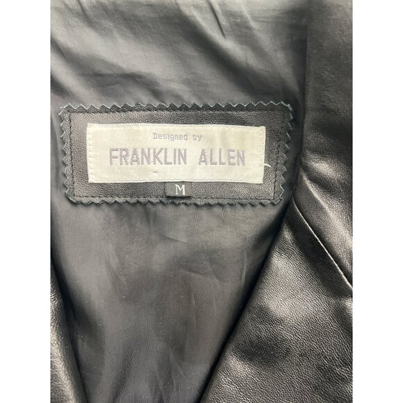 Franklin Allen Women’s Black Long Sleeve Leather Jacket Size M - Picture 6 of 8